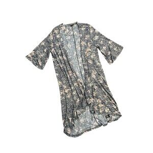 Torrid Women’s 1 (1X) Floral Open Front Cardigan Long Kimono Cover Up Top